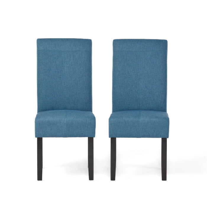 PERTICA KD Dining Chair Set of 2 Blue Fabric Upholstered Armless Chairs Default -DTYStore