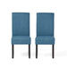 PERTICA KD Dining Chair Set of 2 Blue Fabric Upholstered Armless Chairs Default -DTYStore