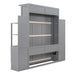 Queen Size Murphy Bed Wall Bed with Shelves, Drawers and LED Lights,Gray Default -DTYStore