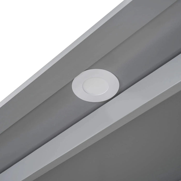 Queen Size Murphy Bed Wall Bed with Shelves, Drawers and LED Lights,Gray Default -DTYStore