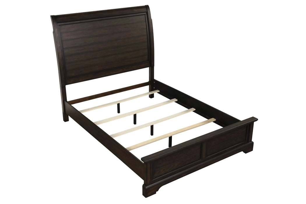 Queen Sleigh Bed with dresser mirror chest and nightstand Default -DTYStore