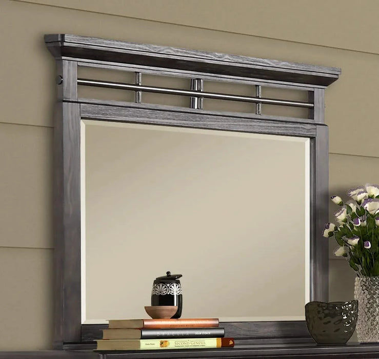 Queen Sleigh Bed with dresser mirror chest and nightstand Default -DTYStore