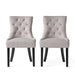 Quenching Dining Chair with Sloped Arms and Diamond Tufting, Set of 2, Light Grey Default -DTYStore