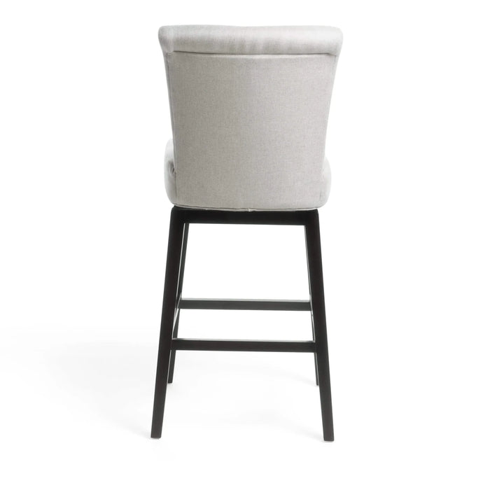 Quicksilvered Upholstered Swivel Counter Stool with Wood Legs, Beige Default -DTYStore