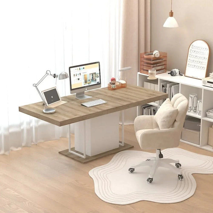 Rectangle extendable dining table for 6-10 people aged effect wood 160-200 cm Default -DTYStore