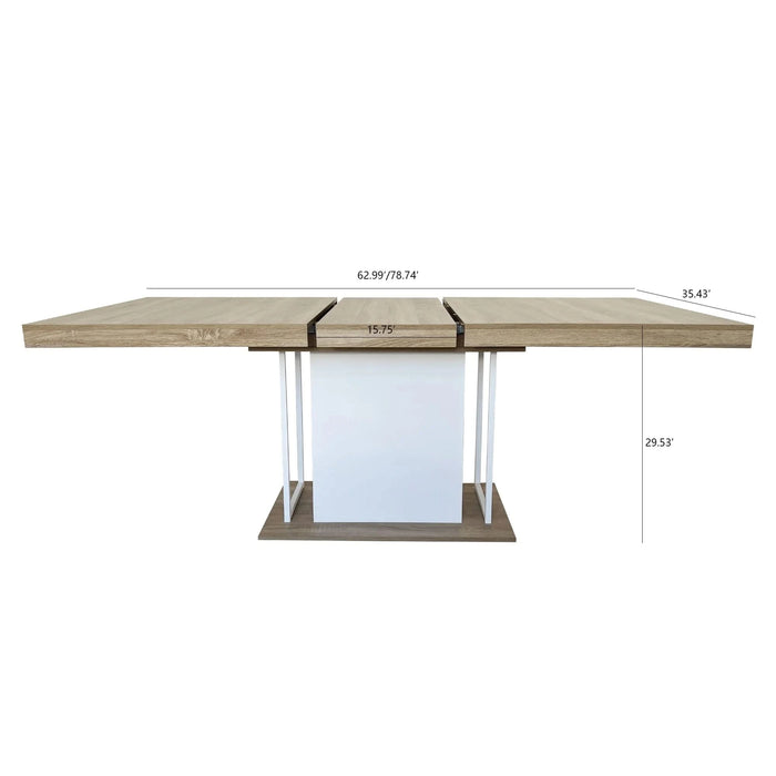 Rectangle extendable dining table for 6-10 people aged effect wood 160-200 cm Default -DTYStore