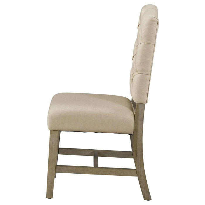 Retro Style Dining Chair Set with 4 Upholstered Chairs for Dining Room and Living Room (Natural Wood Wash) Default -DTYStore