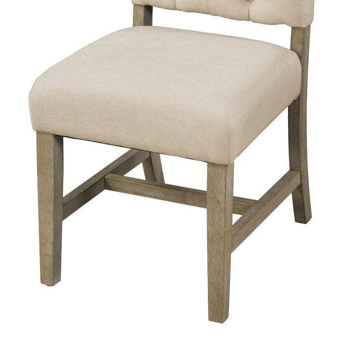 Retro Style Dining Chair Set with 4 Upholstered Chairs for Dining Room and Living Room (Natural Wood Wash) Default -DTYStore