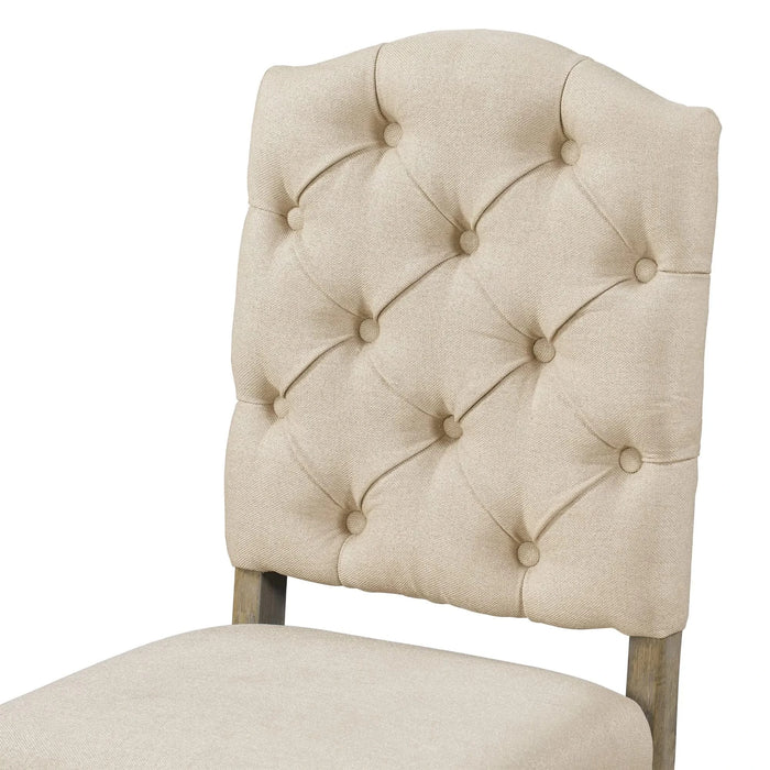 Retro Style Dining Chair Set with 4 Upholstered Chairs for Dining Room and Living Room (Natural Wood Wash) Default -DTYStore