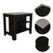 Rockaway 3-Shelf Kitchen Island Black and Ibiza Marble Default -DTYStore