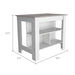 Rockaway 3-Shelf Kitchen Island White and Ibiza Marble Default -DTYStore