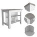 Rockaway 3-Shelf Kitchen Island White and Ibiza Marble Default -DTYStore