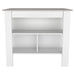 Rockaway 3-Shelf Kitchen Island White and Ibiza Marble Default -DTYStore