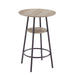 Round bar stool set with shelf, upholstered stool with backrest Grey, 23.62'' W x 23.62'' D x 35.43'' H. Default -DTYStore