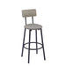 Round bar stool set with shelf, upholstered stool with backrest Grey, 23.62'' W x 23.62'' D x 35.43'' H. Default -DTYStore