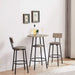 Round bar stool set with shelf, upholstered stool with backrest Grey, 23.62'' W x 23.62'' D x 35.43'' H. Default -DTYStore