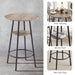 Round bar stool set with shelf, upholstered stool with backrest Grey, 23.62'' W x 23.62'' D x 35.43'' H. Default -DTYStore