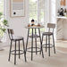 Round bar stool set with shelf, upholstered stool with backrest Grey, 23.62'' W x 23.62'' D x 35.43'' H. Default -DTYStore