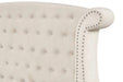SOPHIA Crystal Tufted Full 5 Pc Bed Made with Wood in Cream Default -DTYStore