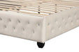 SOPHIA Crystal Tufted Full 5 Pc Bed Made with Wood in Cream Default -DTYStore