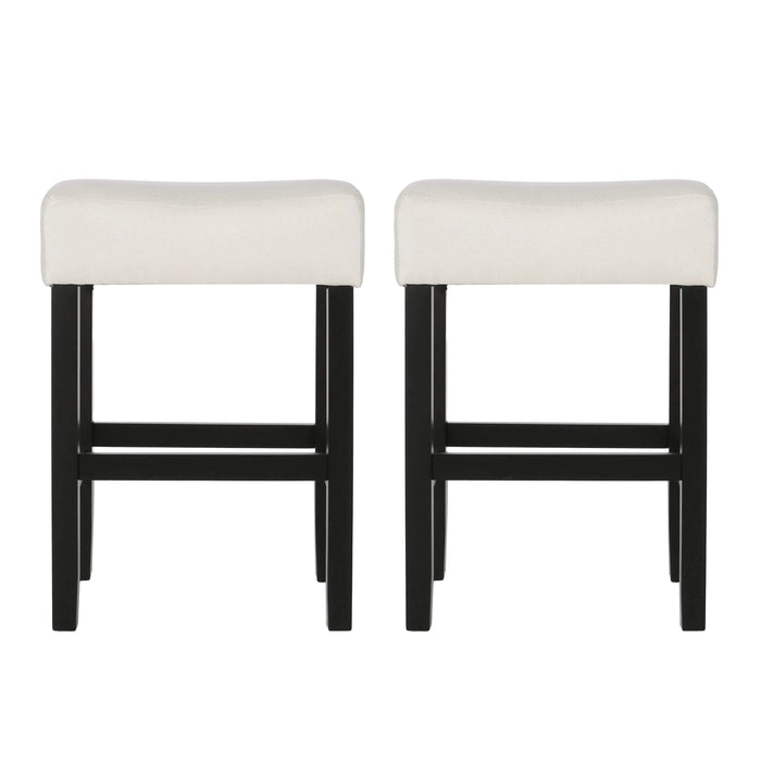 Set of 2, 26.75' Backless Fabric Counter Height Barstool, Beige Default -DTYStore