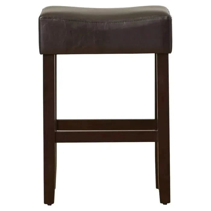 Set of 2, 26.75' Backless Faux Leather Counter Height Barstool Default -DTYStore