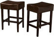 Set of 2, 26.75' Backless Faux Leather Counter Height Barstool Default -DTYStore