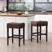 Set of 2, 26.75' Backless Faux Leather Counter Height Barstool Default -DTYStore