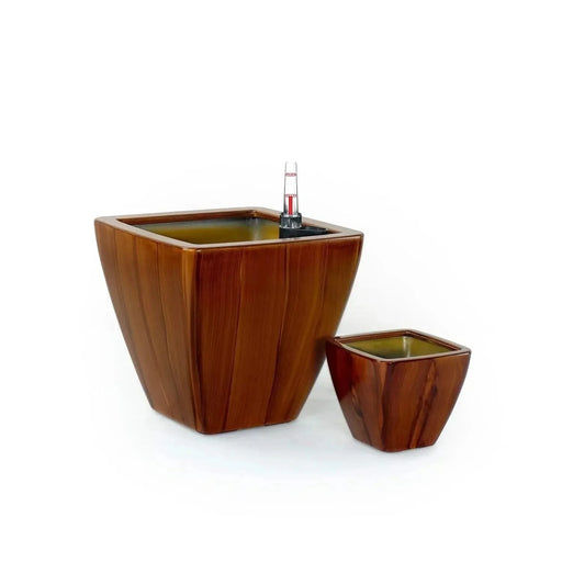 Set of 2 CATLEZA Cone Planters Square Cherry Wood -DTYStore