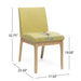 Set of 2 Contemporary Fabric Dining Chairs, Green and Natural Oak Default -DTYStore