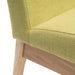 Set of 2 Contemporary Fabric Dining Chairs, Green and Natural Oak Default -DTYStore
