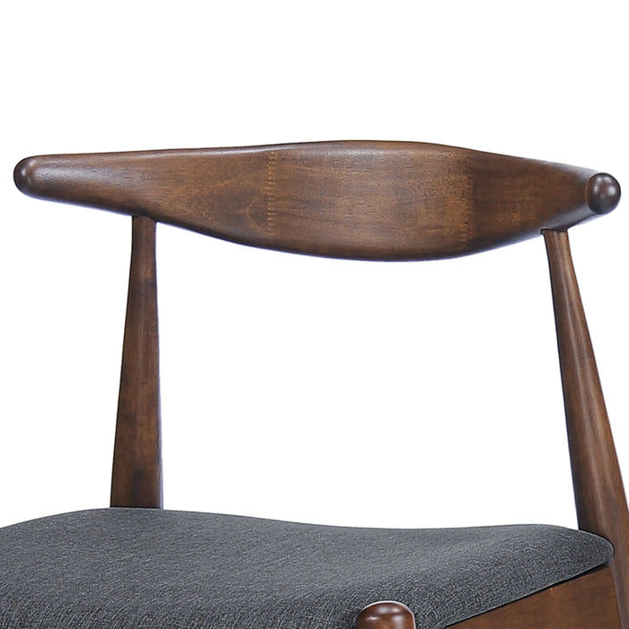 Set of 2 Rubberwood Dining Chairs with Ergonomic Backrest & Comfort Cushions, Walnut+Charcoal (same sku: 59296.00F) Default -DTYStore