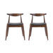 Set of 2 Rubberwood Dining Chairs with Ergonomic Backrest & Comfort Cushions, Walnut+Charcoal (same sku: 59296.00F) Default -DTYStore