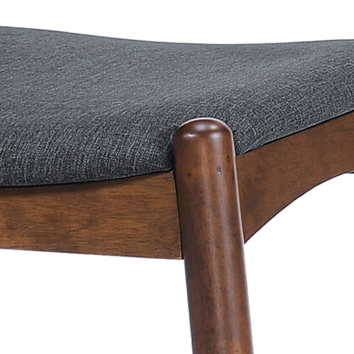 Set of 2 Rubberwood Dining Chairs with Ergonomic Backrest & Comfort Cushions, Walnut+Charcoal (same sku: 59296.00F) Default -DTYStore