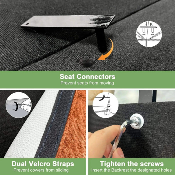 Set of 2 Slipcovered Armchairs - Deep Seat Accent Chairs with Large Soft Pillows Corduroy -DTYStore