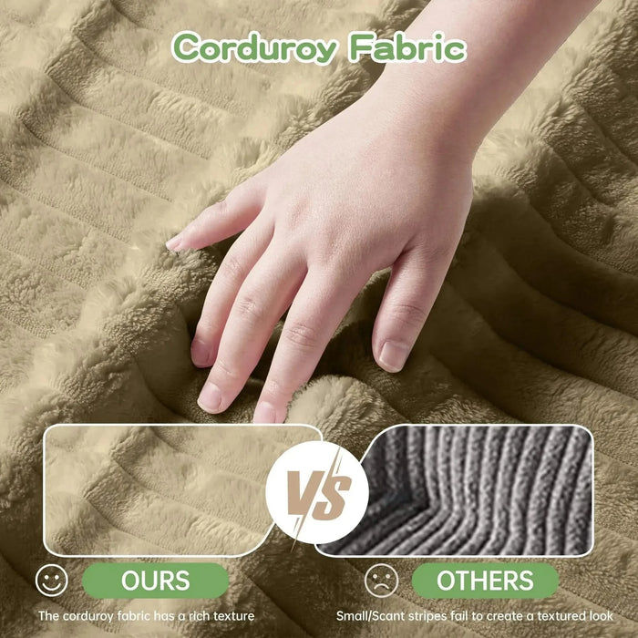 Set of 2 Slipcovered Armchairs - Deep Seat Accent Chairs with Large Soft Pillows Camel Corduroy -DTYStore