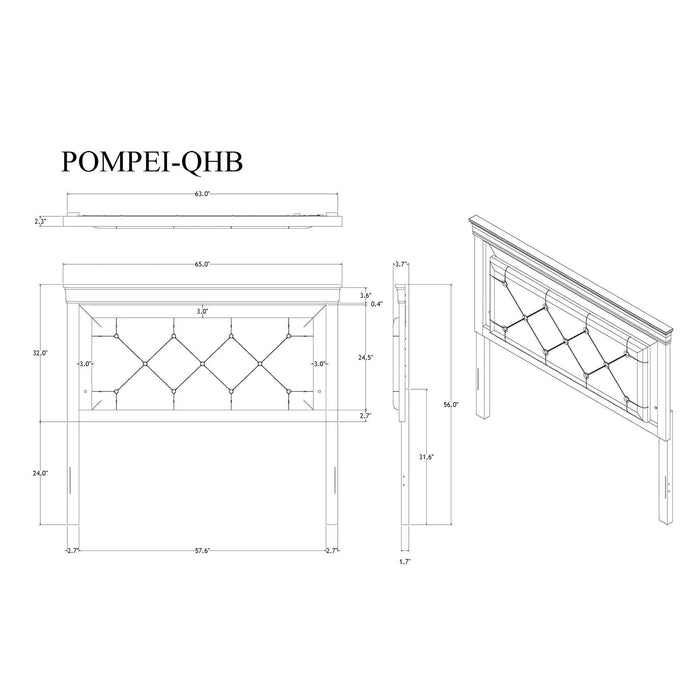 Shaker Style White Queen Bedroom Set with Crystal Inspired Tufted Headboard and LED Lighting Default -DTYStore