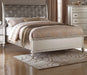 Silver Faux Leather Glamorous 3pc Bedroom Set Queen Size Bed 2x Nightstands Tufted Headboard Furniture Default -DTYStore