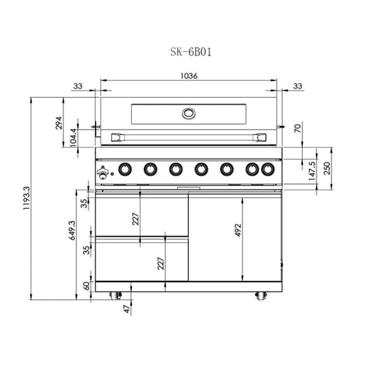Six Burners Grill Default -DTYStore