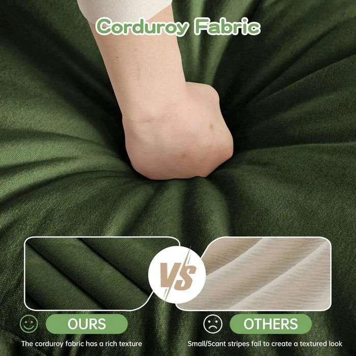 Slip-covered Armchair with 1 Big Back Cushion and 2 Big Toss Pillows, Single Deep Seat Comfy Single Couch Sofa Multiple Large Soft Pillows, Chenille Fabric Orange -DTYStore