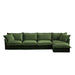 Slipcovered L Shape Sectional Long Sofa Couch, 4 Seater Sofa with Suppleness Armrests, Chenille Deep Seat Sofa with 2 Big Pillows, Comfy Couch for Living Room, Apartment, Chenille Fabric Green -DTYStore
