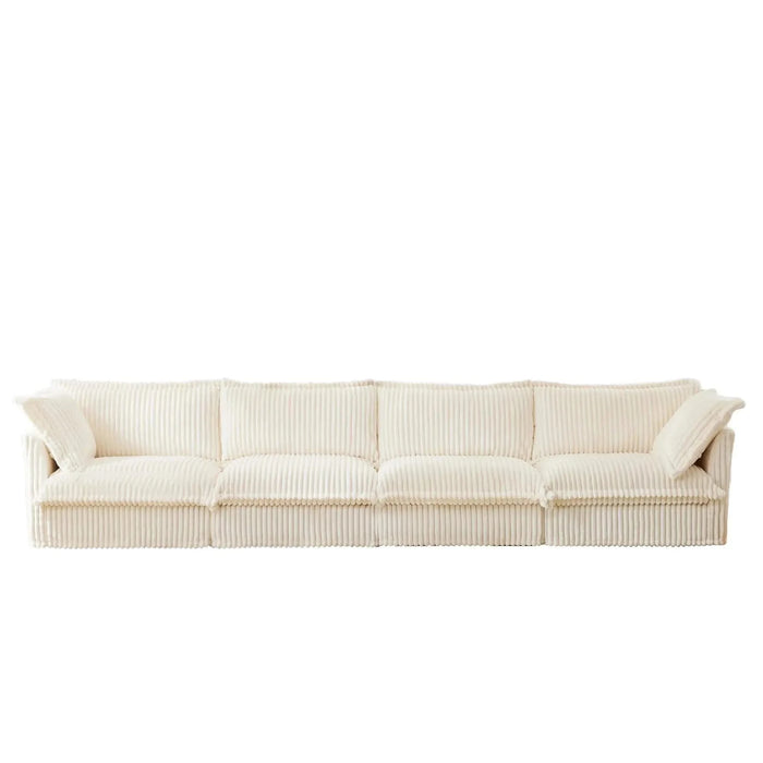 Slipcovered Long Sofa with Removable Cover, Extra Deep Cloud Like Comfy Sofa Couch Corduroy -DTYStore