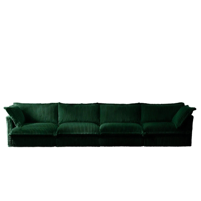 Slipcovered Long Sofa with Removable Cover, Extra Deep Cloud Like Comfy Sofa Couch Gray Corduroy -DTYStore