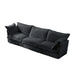 Slipcovered Sofa Couch, Modern 3 Seater Sofa with Suppleness Armrests,Deep Seat Sofa with Soft Multiple Big Pillows, Comfy Couch for Living Room, Apartment Gray -DTYStore