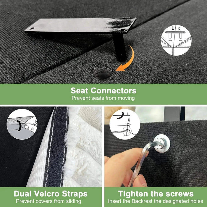 Slipcovered Sofa Couch, Modern 3 Seater Sofa with Suppleness Armrests,Deep Seat Sofa with Soft Multiple Big Pillows, Comfy Couch for Living Room, Apartment Cream -DTYStore