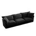 Slipcovered Sofa Couch, Modern 3 Seater Sofa with Suppleness Armrests, Chenille Fleece Deep Seat Sofa with Soft Multiple Big Pillows, Comfy Couch for Living Room, Apartment,Chenille Fabric Black -DTYStore