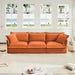 Slipcovered Sofa Couch, Modern 3 Seater Sofa with Suppleness Armrests, Chenille Fleece Deep Seat Sofa with Soft Multiple Big Pillows, Comfy Couch for Living Room, Apartment,Chenille Fabric Orange -DTYStore
