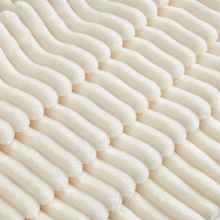 Slipcovered U Shape Sectional Wide and Deep Seat Sofa Couch, 4 Seater Sofa with French Edges Design Multiple Big Pillows Cream -DTYStore