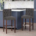 Solstara Upholstered Fabric Dining Barstool with Button Tufted and Wing Back, Charcoal Default -DTYStore
