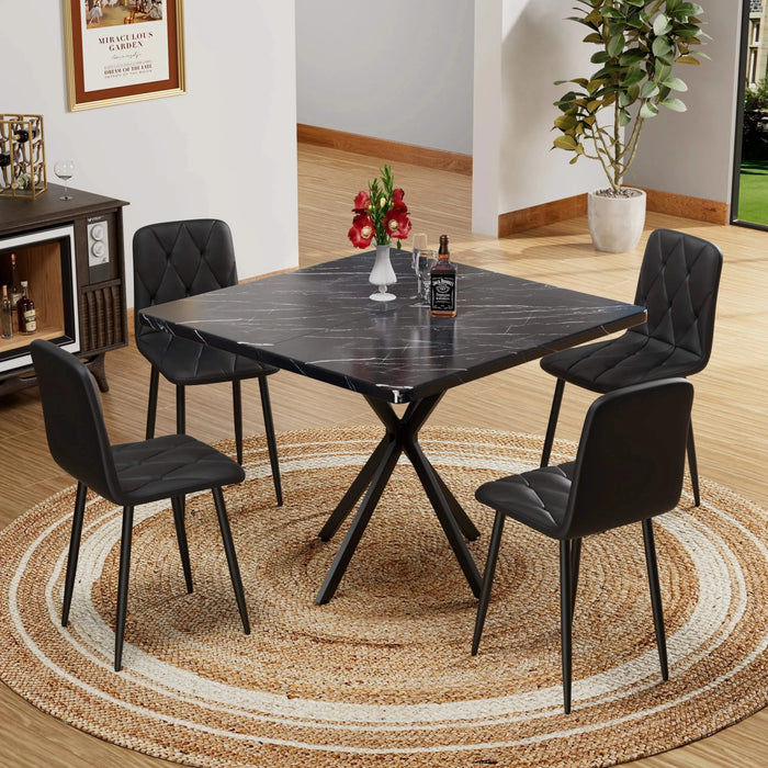 Square Dining Table, Mid Century Modern Square Dining Table for 4-6 Person, Coffee Table for Kitchen Dining Room, Office, Save Space Default -DTYStore